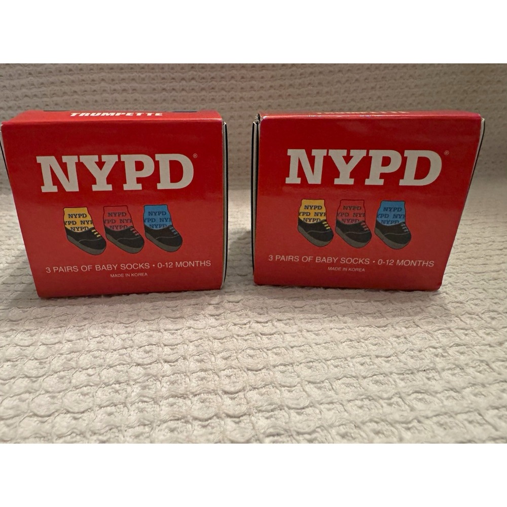 Trumpette NYPD Police Ankle Baby Socks Multipack 6 Pairs 0-12M (two 3 packs)